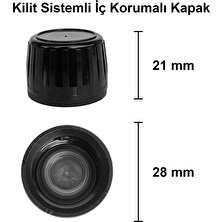 Afracam 30 ml Şeffaf Shot Şişesi 30 cc Siyah Kilitli Kapaklı Cam Şişe