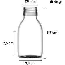 Afracam 30 ml Şeffaf Shot Şişesi 30 cc Siyah Kilitli Kapaklı Cam Şişe