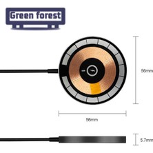 Scentu Yeşil Orman Kablosuz Güç Bankası Parazit Önleyici 15W Manyetik Kablosuz Şarj Adaptörü (Yurt Dışından)