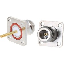 Scentu Pirinç N Dişi Jack Konnektörü 4 Delikli Flanş Montajlı Şasi Rf Adaptörü Uzun Lehim Pin Terminali G2AC (Yurt Dışından)