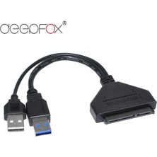 Scentu Deepfox Çift USB 3.0 - Sata Adaptör Dönüştürücü Kablosu 22PIN Sata Iıı - Usb3.0 Kablosu 2.5 (Yurt Dışından)