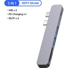 Scentu 5 In 1 USB C Hub Çift Tip C Hub Adaptörü USB 3.0 Pd Adaptörü Macbook Pro/air 2020 2019 2018 Için Yerleştirme Istasyonu (Yurt Dışından)