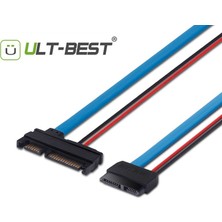 Scentu Ult-Best Sata Kablosu Seri Ata 7+15 22PIN Erkek - Slimline Sata 7+6 13PIN Dişi 5V Ince Sata Konnektör Adaptörü 30CM (Yurt Dışından)