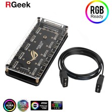 Scentu Rgeek 5V 3-Pin Rgb 10 Hub Splitter Sata Güç 3pin Argb Adaptör Uzatma Kablosu Asus Aura Sync Msı Asrock Rgb LED W/kutu (Yurt Dışından)