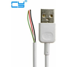 Scentu 0.7 M 2ft USB 2.0 A Tipi Erkek 4 Tel Açık Kablo Örgü Kalkanı ile Dıy Oem Beyaz 70 cm (Yurt Dışından)