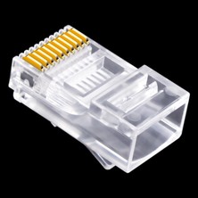 Scentu 30 Adet 10P10C RJ45 RJ48 RJ50 CAT5E Utp Ethernet Konektörü Ağ Modüler Kristal Fiş 10-Pin Ağ Kablosu Konektörü (Yurt Dışından)