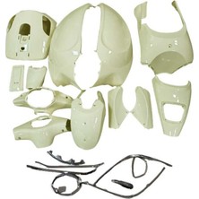 Moto Express Rks Azure 50 2019-2024 Uyumlu Grenaj Kaporta Seti Bej-Krem 21 Parça Om