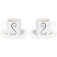 Black Bonds Blackbonds Seni Gördüm Neşem Geldi Baskılı Kahve Fincanı Seti 2li