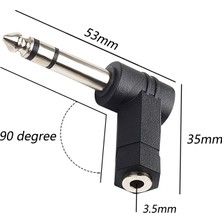 Kecilila 90 Derece Için 3,5 Ila 6,35/6,5 mm 1/4 (Yurt Dışından)