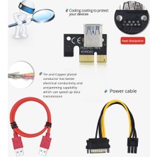 Kecilila Tıshrıc Yenı VER009S Artı Pcıe Pcı-E Pcı Yükseltici Kart Sata 1x Ila 16X 6pin USB 3.0 Kablosu Ekspres Adaptör Btc Madencilik Madenci (Yurt Dışından)