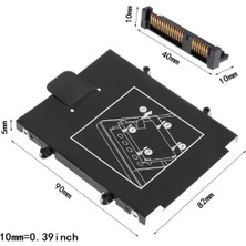 Kecilila HDD Caddy Braketi Sabit Disk Kapağı Adaptörü SSD Konektörü Dizüstü Aksesuar Vidası Hp 9470M 9480M Q1JC (Yurt Dışından)