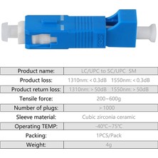 Kecilila Paket Tek Modlu 9/125UM Sc/upc Erkek - Lc/upc Dişi Hibrid Optik Fiber Adaptör Konnektörü Optik Metre Için (Yurt Dışından)