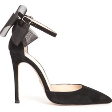 Dericlub Sy 27353 Süet Deri Kadın Stiletto Ayakkabı