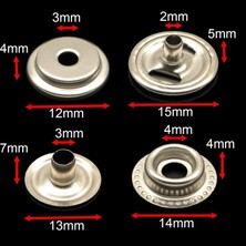 Kecilila 144 Adet 15 mm Paslanmaz Çelik Bağlantı Elemanı Yapış Çıtçıt Düğmesi Deniz Tekne Kanvas Delme Seti Araç Kiti Gümüş (Yurt Dışından)