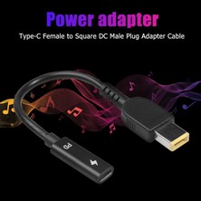 Kecilila Dc USB Tip C Dişi Kare Dc Erkek Adaptör Konnektörü Lenovo Thinkpad Dell Hp Asus Dizüstü Bilgisayar Adaptörü 20 V Kare Fiş (Yurt Dışından)