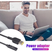 Kecilila Dc USB Tip C Dişi Kare Dc Erkek Adaptör Konnektörü Lenovo Thinkpad Dell Hp Asus Dizüstü Bilgisayar Adaptörü 20 V Kare Fiş (Yurt Dışından)