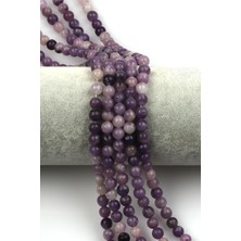 Alibaba Doğaltaş Lepidolit Doğal Taş Dizi 6 mm Küre Kesim