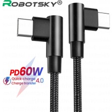 Huizongxu Dirsek USB C Tipi Kablo 3A 60 W Hızlı Şarj Kablosu Samsung Galaxy S10 Artı Cep Telefonu USB C Kablosu Usb-C Tip-C Veri Kablosu (Yurt Dışından)