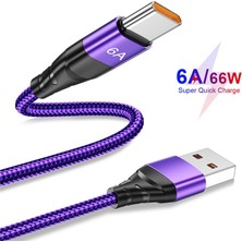 Huizongxu Lovebay 6A 66W Hızlı Şarj Kablosu Tip C iPhone 13 11 Pro Max Huawei Samsung Xiaomi Usb-C Qc3.0 Evrensel Veri Kablosu USB Kablosu (Yurt Dışından)