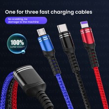 Huizongxu 3 In 1 6A 66W USB Veri Kablosu Huawei Samsung Xiaomi Mikro USB Kablosu 2.4A USB Kablosu iPhone 13 12 11 Pro Max 1.2m (Yurt Dışından)