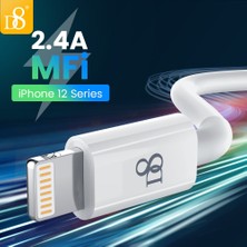 Huizongxu D8 Mfi Hızlı Şarj USB Kablosu iPhone 13 11 12 Pro x Max Xs x Xr 8 7 Artı 2.4A Hızlı Şarj Kablosu USB Şarj Aleti Veri Kablosu (Yurt Dışından)