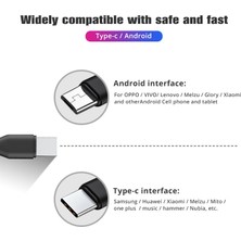 Huizongxu In 1 USB C Kablo Cep Telefonu Şarj Aleti Kablosu Ayırıcı Mikro USB Kısa Kablo Vıvo Oppo Tip C Şarj Kablosu Xiaomi Huawei Için (Yurt Dışından)