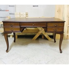 Masifart Çizgi Çalışma Masası Klasik Ceviz Rustik 130 cm