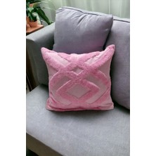 Mislina Home Bohem Dekoratif Yastık Kılıfı Kırlent Kılıfı 43X43 cm Pembe