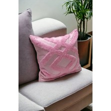 Mislina Home Bohem Dekoratif Yastık Kılıfı Kırlent Kılıfı 43X43 cm Pembe