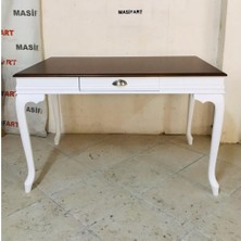 Masifart Marta Ahsap Çalışma Masası 110 cm Çekmeceli Beyaz