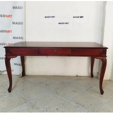 Masifart Agalia Lükens Çalışma Masası Tek Çekmeceli Klasik Ceviz 140 cm