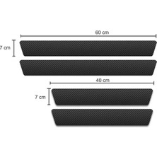 Modifiye Fabrikası Toyota Yaris Uyumlu Karbon Kapı Eşiği Koruyucu Suni Deri 4'lü Set