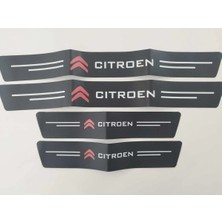 Modifiye Fabrikası Citroen C5 Aircross Uyumlu Karbon Kapı Eşiği Koruyucu Suni Deri 4'lü Set