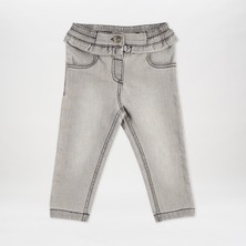 Panço Kız Bebek Fırfır Detaylı Denim Pantolon