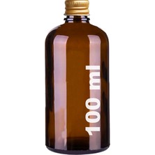 Afracam 100 ml Amber Metal Kapaklı Hediyelik Şişesi 100 cc Kolonya Koku Süs Shot Küçük Amber Cam Şişe