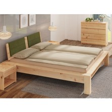 Masifart Ladin Ahşap Karyola Klasik Ladin Yatak Başlığı Çift Kişilik