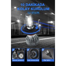 Stark Smart Vision Mini H4 LED Xenon Far Ampulü Kısa Tip Mini Slim Csp Şimşek Etkili