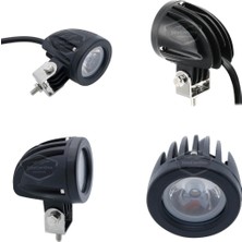 ŞüsCarOto Aksesuar Yuvarlak Tek LED Bar Beyaz Sis Farı Araç Motosiklet Off Road Atv Forklift LED Lamba Projektör Metal Arazi Çalışma Lambası 2 Adet 10W