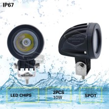 ŞüsCarOto Aksesuar Yuvarlak Tek LED Bar Beyaz Sis Farı Araç Motosiklet Off Road Atv Forklift LED Lamba Projektör Metal Arazi Çalışma Lambası 2 Adet 10W
