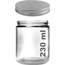 Afracam 230 ml Cam Kavanoz Amber 230 cc Bal Metal Gümüş Kapaklı Kahverengi