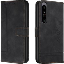 Yihang Boutique Sony Xperia 1 Iv Için Manyetik Kapatma Flip Folio Cüzdan Kart Pu Telefon Kılıfı (Yurt Dışından)