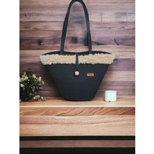 Home Decors By Özlem Omuz Çantası Plaj Çantası Hasır Çanta El Emeği Handmade Tasarım Tarz Yaz MODA-30CMX40-42CM