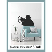 Eyba Sticker Avcı ve Tüfeği Sticker -65X45CM- Oto Sticker - Duvar Sticker - Kamp Sticker -Traktör Sticker