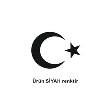 Siyah Renk Türk Bayrağı Sticker Ay Yıldız Araba Oto Sticker 30 cm x 22 cm