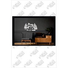 Eyba Sticker Kardan Adam Yılbaşı Süslemesi -Duvar Dekorasyon Sticker 35 ve 70 cm Seçenekli