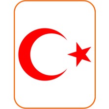 Ay Yıldız Hilal Bayrak Oto Sticker 20X14 cm Kırmızı