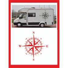 Eyba Sticker Pusula Sticker 25X25CM 1 Adet Oto Sticker - Kamp Karavan Sticker