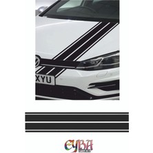 120X15CM -Çift Şerit Araba Kaput Sticker - Oto Sticker -