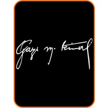 Atatürk Gazi Imza Oto Sticker 20X9 cm Beyaz