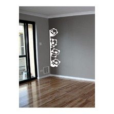 Eyba Sticker Pandalar Kapı Sticker - Home Sticker - Dolap Veya Duvar Sticker Seti 60X14